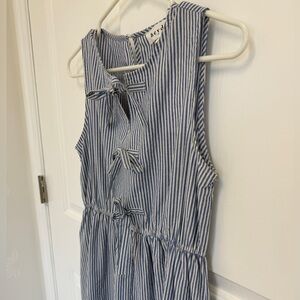 NWT Heyday Blue & White Striped Midi Dress-S- Bow Front, Sleeveless, Casual